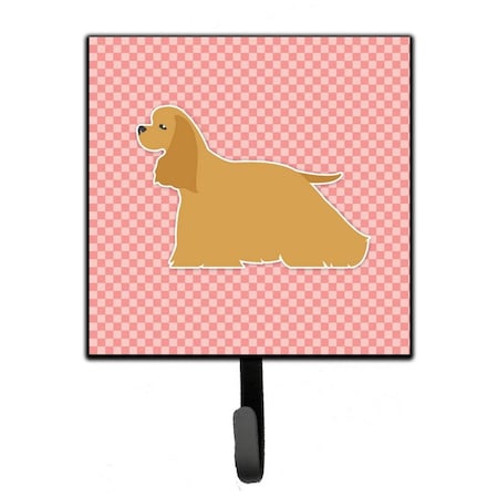 Micasa Cocker Spaniel Checkerboard Pink Leash or Key Holder MI626917
